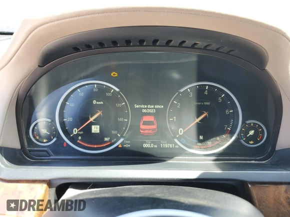 2014 BMW 7 Series ALPINA B7 with VIN WBAYE8C55ED136454, listed as a Copart auction lot 55589525 with 119,761 mi miles and Salvage title. Bid and sale history available at DreamBid. Image 9.