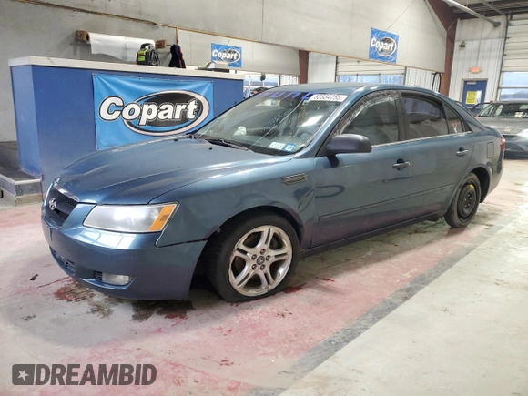 2006 Hyundai Sonata GLS with VIN 5NPEU46F86H012924, listed as a Copart auction lot 53334255 with 186,826 mi miles and Salvage Title. Bid and sale history available at DreamBid. Image 1.
