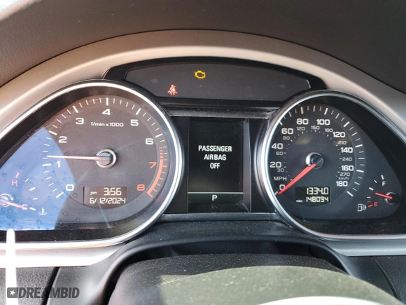 2012 Audi Q7 3.0T S line with VIN WA1DGAFE1CD003292, listed as a Copart auction lot 58688434 with 148,094 mi miles and Salvage Title. Bid and sale history available at carsss.com. Image 9.