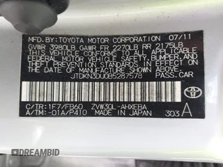 2011 Toyota Prius I with VIN JTDKN3DU0B5287578, listed as a IAAI auction lot 42103674 with 187,808 mi miles. Bid and sale history available at carsss.com. Image 9.