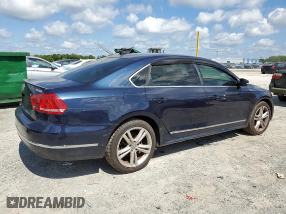 2014 Volkswagen Passat SEL Premium with VIN 1VWCN7A32EC018096, listed as a Copart auction lot 56972805 with 118,515 mi miles and Non repairable. Bid and sale history available at DreamBid. Image 3.