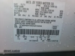 2016 Ford Explorer Platinum with VIN 1FM5K8HT9GGA74334, listed as a Copart auction lot 46242485 with 118,728 mi miles and Salvage Title. Bid and sale history available at DreamBid. Image 14.
