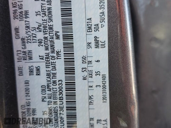 2014 Ford Escape S with VIN 1FMCU0F73EUB30033, listed as a Copart auction lot 42725395 with 153,709 mi miles and Salvage Title. Bid and sale history available at carsss.com. Image 12.