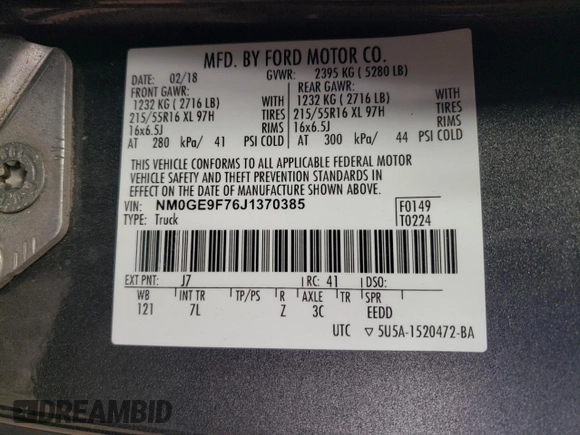 2018 Ford Transit Connect XLT с VIN NM0GE9F76J1370385, выставлен на аукционе Copart как лот 73009513 с пробегом 81 073 миль миль и . История ставок и продаж доступна на DreamBid. Изображение 14.