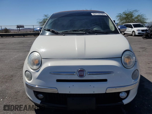 2012 FIAT 500 Lounge with VIN 3C3CFFERXCT370485, listed as a Copart auction lot 57119785 with 108,721 mi miles and Salvage title. Bid and sale history available at DreamBid. Image 5.