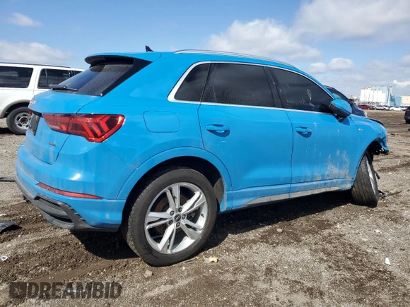 2021 Audi Q3 S line Premium with VIN WA1DECF36M1040633, listed as a Copart auction lot 50421215 with Not Provided miles and Non Repairable. Bid and sale history available at DreamBid. Image 3.