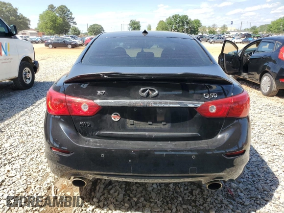 2015 Infiniti Q50 Premium with VIN JN1BV7AR1FM400234, listed as a Copart auction lot 56018895 with 96,695 mi miles and Clean Title. Bid and sale history available at DreamBid. Image 6.