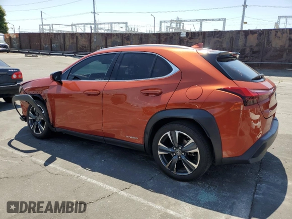 2020 Lexus UX 250h with VIN JTHX9JBH0L2036355, listed as a Copart auction lot 55533685 with 36,938 mi miles and Salvage title. Bid and sale history available at DreamBid. Image 2.