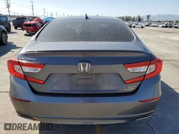 2019 Honda Accord Sport with VIN 1HGCV2F31KA006187, listed as a Copart auction lot 57323625 with 108,562 mi miles and Salvage title. Bid and sale history available at DreamBid. Image 6.