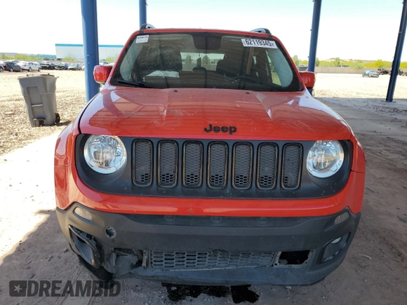 2017 Jeep Renegade Altitude with VIN ZACCJBBB0HPF80280, listed as a Copart auction lot 62119345 with 56,183 mi miles and Salvage title. Bid and sale history available at DreamBid. Image 5.
