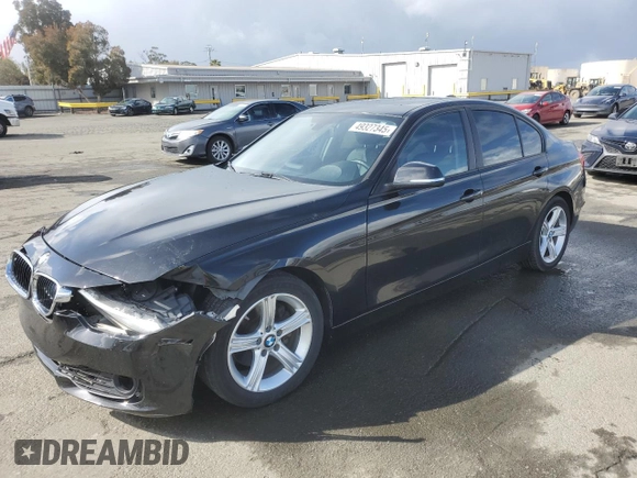 2014 BMW 3 Series 328i with VIN WBA3C1C56EK107662, listed as a Copart auction lot 49327345 with 107,467 mi miles and Salvage Title. Bid and sale history available at carsss.com. Image 1.