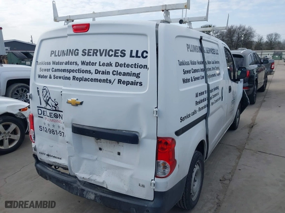 2015 Chevrolet City Express Cargo Van LS with VIN 3N63M0YN4FK719591, listed as a IAAI auction lot 41581603 with 163,778 mi miles. Bid and sale history available at carsss.com. Image 4.
