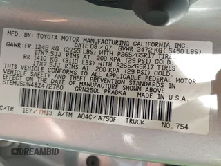 2008 Toyota Tacoma with VIN 5TEMU52N48Z472760, listed as a IAAI auction lot 42374706 with 177,628 mi miles and . Bid and sale history available at DreamBid. Image 9.