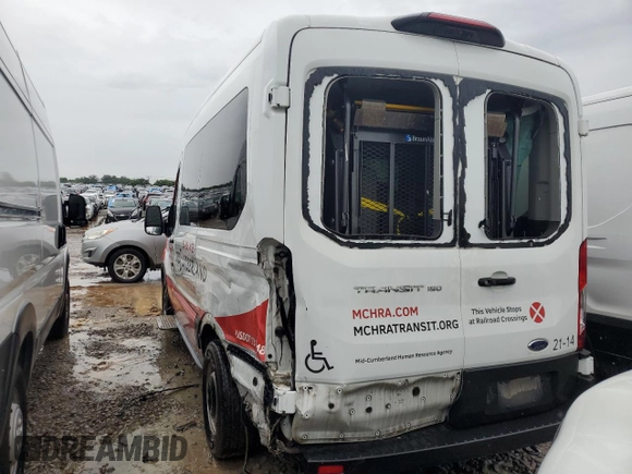 2020 Ford Transit Passenger XL z VIN 1FDZK1C83LKB11705, wystawiony jako Copart lot #59917275 z przebiegiem 128 307 mil mil oraz Szkoda całkowita • Salvage title. Historia ofert i sprzedaży dostępna na DreamBid. Obrazek 2.