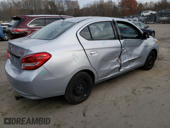 2019 Mitsubishi Mirage ES z VIN ML32F3FJ1KHF08027, wystawiony jako Copart lot #41439105 z przebiegiem 86 795 mil mil oraz Szkoda całkowita • Salvage title. Historia ofert i sprzedaży dostępna na DreamBid. Obrazek 3.