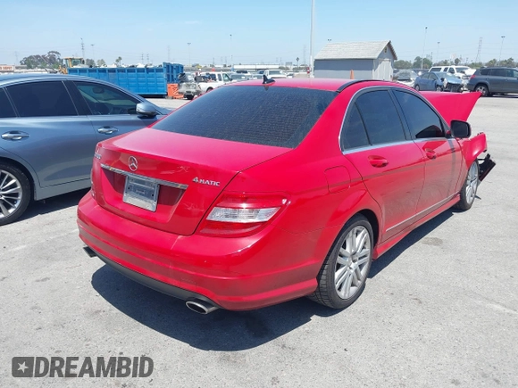 2009 Mercedes-Benz C 300 Sport with VIN WDDGF81X99R068707, listed as a IAAI auction lot 42338074 with 106,559 mi miles and . Bid and sale history available at DreamBid. Image 4.