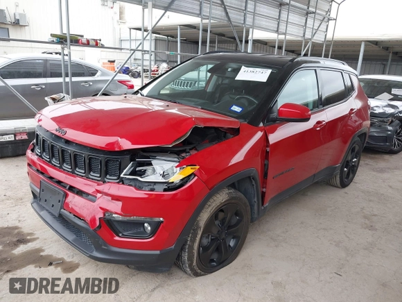2020 Jeep Compass Latitude with VIN 3C4NJCBBXLT147596, listed as a IAAI auction lot 41382747 with 50,572 mi miles and . Bid and sale history available at DreamBid. Image 17.