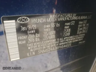 2023 Hyundai Santa Fe SEL with VIN 5NMS24AJ8PH544323, listed as a Copart auction lot 50619185 with 35,069 mi miles and Salvage Title. Bid and sale history available at carsss.com. Image 15.