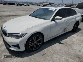 2022 BMW 3 Series 330i with VIN 3MW5R1J04N8C53879, listed as a Copart auction lot 57444544 with 27,972 mi miles and Salvage Title. Bid and sale history available at carsss.com. Image 1.