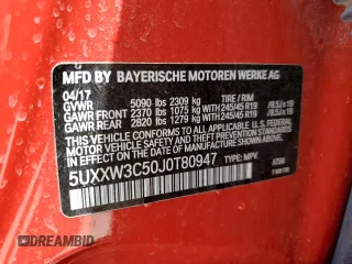 2018 BMW X4 xDrive28i with VIN 5UXXW3C50J0T80947, listed as a Copart auction lot 60265793 with 36,247 mi miles. Bid and sale history available at carsss.com. Image 13.