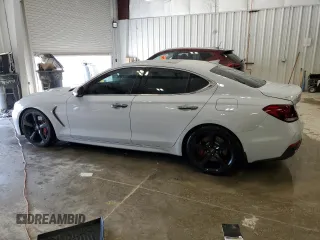 2020 Genesis G70 3.3T with VIN KMTG34LE6LU048573, listed as a Copart auction lot 67907884 with 63,531 mi miles and Salvage Title. Bid and sale history available at carsss.com. Image 2.
