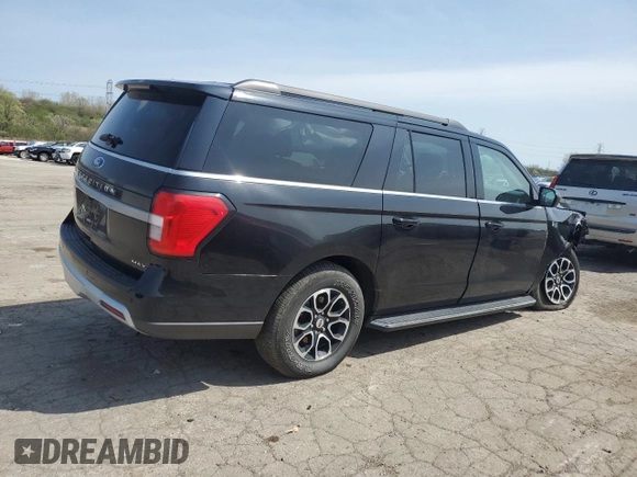 2022 Ford Expedition Max XLT with VIN 1FMJK1JT4NEA66862, listed as a Copart auction lot 55061095 with 53,099 mi miles and Salvage Title. Bid and sale history available at DreamBid. Image 3.
