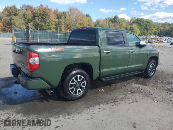 2021 Toyota Tundra Platinum z VIN 5TFAY5F10MX035676, wystawiony jako Copart lot #73296214 z przebiegiem Nie podano mil oraz Szkoda całkowita • Salvage title. Historia ofert i sprzedaży dostępna na DreamBid. Obrazek 3.