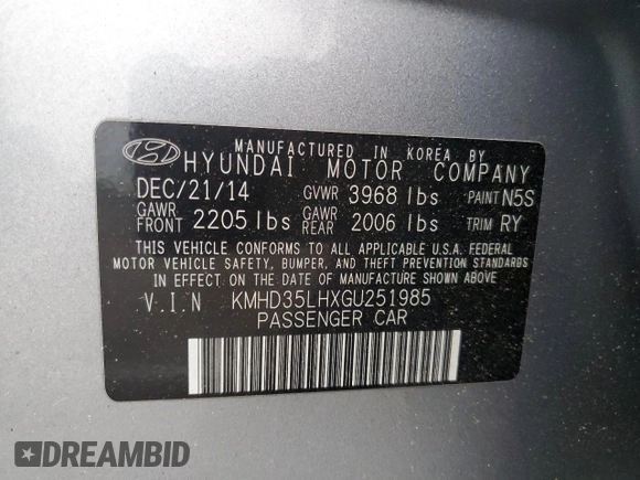 2016 Hyundai Elantra GT with VIN KMHD35LHXGU251985, listed as a Copart auction lot 76418514 with 154,397 mi miles and Salvage Title. Bid and sale history available at carsss.com. Image 12.