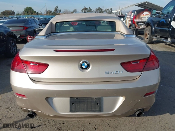 2012 BMW 6 Series 640i with VIN WBALW7C56CC618452, listed as a IAAI auction lot 41589719 with 72,608 mi miles. Bid and sale history available at carsss.com. Image 16.