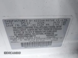 2016 Nissan Note S z VIN 3N1CE2CP6GL358772, wystawiony jako IAAI lot #42621511 z przebiegiem 100 915 mil mil oraz . Historia ofert i sprzedaży dostępna na DreamBid. Obrazek 9.