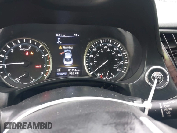 2018 Infiniti Q50 Luxe with VIN JN1EV7AP9JM362191, listed as a IAAI auction lot 41777017 with 80,394 mi miles and . Bid and sale history available at carsss.com. Image 15.