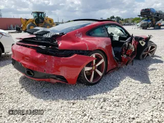 2021 Porsche 911 Carrera with VIN WP0AA2A95MS205382, listed as a Copart auction lot 42355455 with 11,032 mi miles and Salvage Title. Bid and sale history available at carsss.com. Image 4.