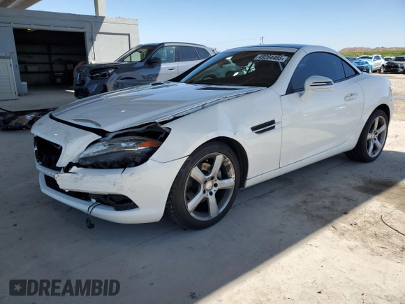 2015 Mercedes-Benz SLK 250 with VIN WDDPK4HAXFF099080, listed as a Copart auction lot 49264465 with 41,011 mi miles and Salvage title. Bid and sale history available at DreamBid. Image 1.