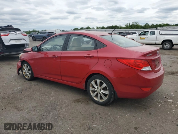 2012 Hyundai Accent GLS z VIN KMHCU4AE1CU270091, wystawiony jako Copart lot #56623905 z przebiegiem 185 477 mil mil oraz Szkody całkowita. Historia ofert i sprzedaży dostępna na DreamBid. Obrazek 2.