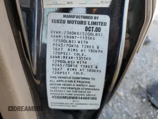 2001 Honda Passport LX z VIN 4S6DM58W014404165, wystawiony jako Copart lot #81636614 z przebiegiem 157 744 mil mil oraz Czysty tytuł • Clean title. Historia ofert i sprzedaży dostępna na DreamBid. Obrazek 13.