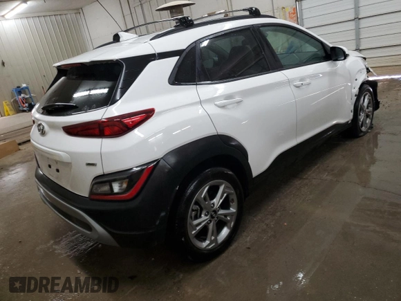 2023 Hyundai Kona SEL with VIN KM8K6CABXPU041341, listed as a Copart auction lot 50130115 with 32,024 mi miles and Salvage Title. Bid and sale history available at DreamBid. Image 3.