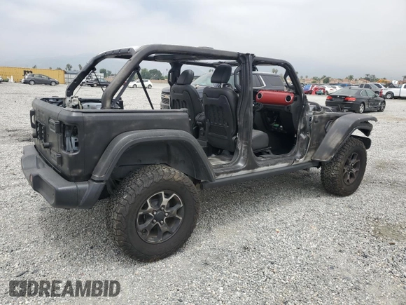 2022 Jeep Wrangler Unlimited Rubicon with VIN 1C4HJXFG6NW125232, listed as a Copart auction lot 55018594 with Not provided miles and Salvage title. Bid and sale history available at DreamBid. Image 3.
