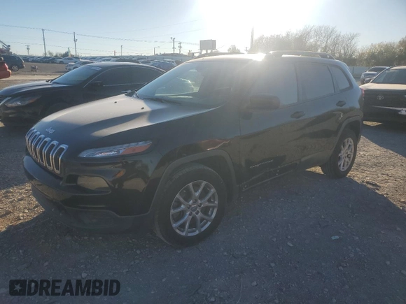 2015 Jeep Cherokee Sport with VIN 1C4PJLAB8FW663173, listed as a Copart auction lot 81185614 with 126,738 mi miles and Salvage title. Bid and sale history available at DreamBid. Image 1.