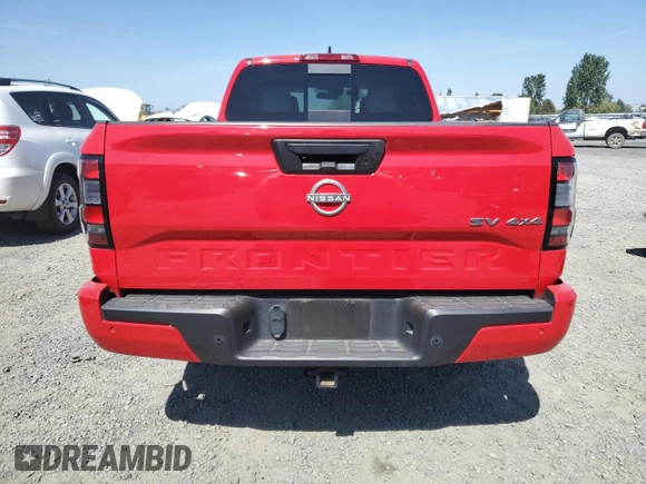 2023 Nissan Frontier SV with VIN 1N6ED1FK8PN612661, listed as a Copart auction lot 69260674 with 23,478 mi miles and Salvage Title. Bid and sale history available at carsss.com. Image 6.