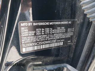 2017 BMW X3 xDrive28i with VIN 5UXWX9C35H0W80200, listed as a IAAI auction lot 41332292 with 80,255 mi miles and . Bid and sale history available at DreamBid. Image 9.