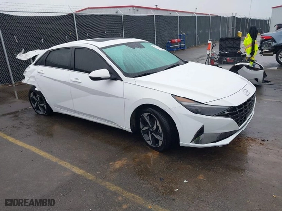 2023 Hyundai Elantra Hybrid Limited with VIN KMHLN4AJ5PU051005, listed as a IAAI auction lot 41567780 with 39,524 mi miles. Bid and sale history available at carsss.com. Image 1.
