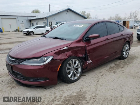 2015 Chrysler 200 S with VIN 1C3CCCDG9FN656436, listed as a Copart auction lot 52453635 with 61,976 mi miles and Salvage Title. Bid and sale history available at carsss.com. Image 1.