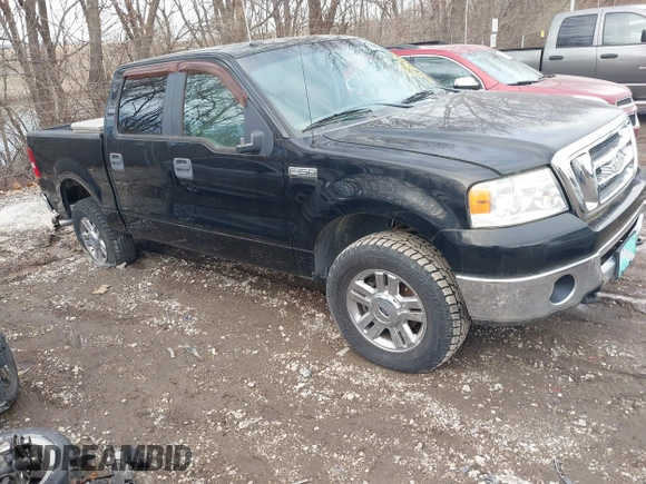 2008 Ford F-150 XLT with VIN 1FTPW14V08FA07290, listed as a IAAI auction lot 41650422 with 162,971 mi miles. Bid and sale history available at carsss.com. Image 1.