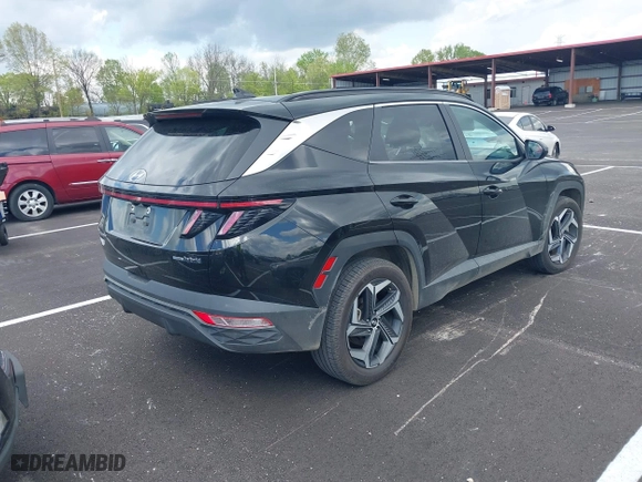 2022 Hyundai Tucson Hybrid SEL Convenience with VIN KM8JFCA17NU051776, listed as a IAAI auction lot 42018560 with 81,206 mi miles. Bid and sale history available at carsss.com. Image 4.
