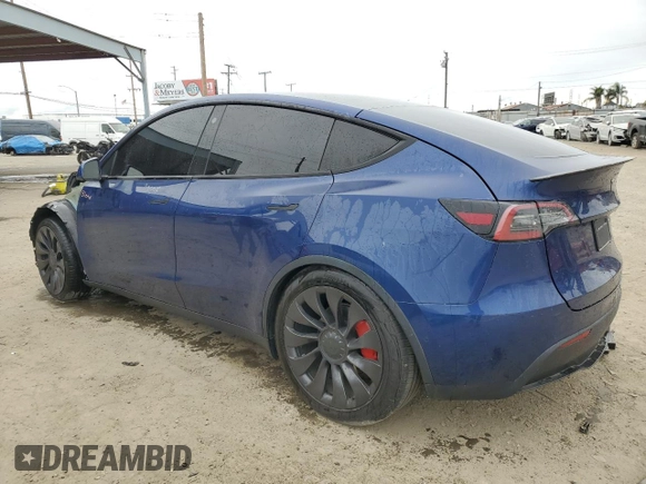 2022 Tesla Model Y Performance with VIN 7SAYGDEFXNF438281, listed as a Copart auction lot 53706435 with Not provided miles and Salvage title. Bid and sale history available at DreamBid. Image 2.