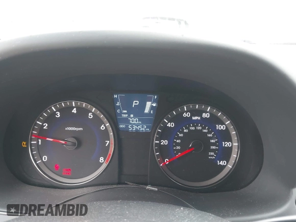 2013 Hyundai Accent GLS with VIN KMHCU4AE7DU461600, listed as a IAAI auction lot 42019159 with 53,452 mi miles. Bid and sale history available at carsss.com. Image 15.
