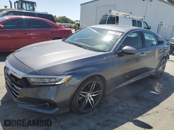 2021 Honda Accord Touring with VIN 1HGCV2F98MA010065, listed as a Copart auction lot 57679615 with 16,748 mi miles and Salvage title. Bid and sale history available at DreamBid. Image 1.