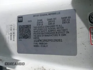 2023 Chevrolet Camaro ZL1 with VIN 1G1FK1R62P0139261, listed as a IAAI auction lot 41677195 with 4,161 mi miles and . Bid and sale history available at DreamBid. Image 9.