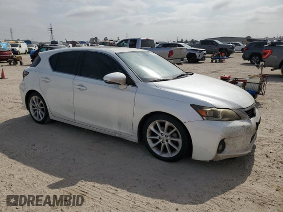 2012 Lexus CT 200h with VIN JTHKD5BHXC2057097, listed as a Copart auction lot 44945065 with 257,013 mi miles and Salvage title. Bid and sale history available at DreamBid. Image 4.