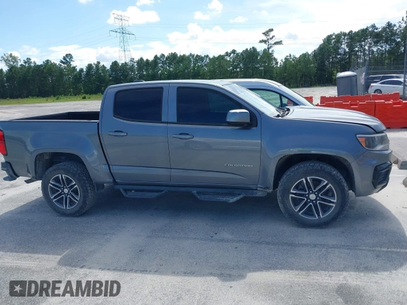 2021 Chevrolet Colorado 2WD Work Truck with VIN 1GCGSBEA0M1114232, listed as a IAAI auction lot 42756438 with 54,308 mi miles and . Bid and sale history available at DreamBid. Image 13.